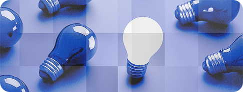 image ampoules, une seule allumée